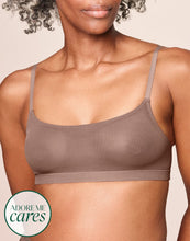 Load image into Gallery viewer, nueskin Olympia Mesh Scoop-Neck Shelf Bra in color Deep Taupe and shape bralette
