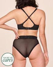 Load image into Gallery viewer, nueskin Ginny Mesh Mid-Rise Bikini Brief in color Jet Black and shape midi brief
