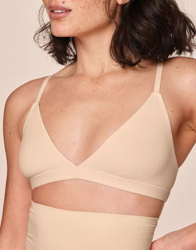 nueskin Jenn Wireless Triangle Bralette in color Dawn and shape bralette