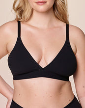 Load image into Gallery viewer, nueskin Jenn Wireless Triangle Bralette in color Jet Black and shape bralette
