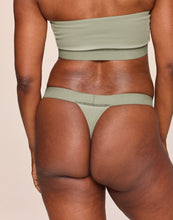 Load image into Gallery viewer, nueskin Tess Rib Cotton Mid-Rise Thong in color Tea and shape thong
