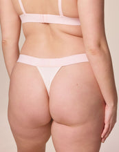 Load image into Gallery viewer, nueskin Tess Rib Cotton Mid-Rise Thong in color Powder Puff and shape thong
