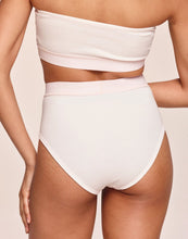 Load image into Gallery viewer, nueskin Gracee Rib Cotton High-Rise Cheeky Brief in color Powder Puff and shape midi brief
