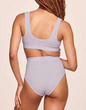 Load image into Gallery viewer, nueskin Gracee Rib Cotton High-Rise Cheeky Brief in color Orchid Hush and shape midi brief
