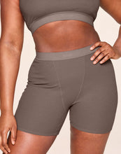 Load image into Gallery viewer, nueskin Hena Rib Cotton Shorts in color Deep Taupe and shape shortie
