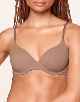 Adore Me Janelle Underwired T-Shirt Bra in color Beaver Fur and shape demi