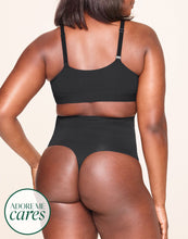 Load image into Gallery viewer, nueskin Elodie High-Compression High-Waist Thong in color Jet Black and shape thong
