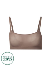 Load image into Gallery viewer, nueskin Olympia Mesh Scoop-Neck Shelf Bra in color Deep Taupe and shape bralette
