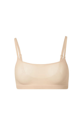 nueskin Olympia Mesh Scoop-Neck Shelf Bra in color Dawn and shape bralette