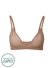 Load image into Gallery viewer, nueskin Viktoria Mesh Wireless Triangle Bralette in color Beaver Fur and shape bralette
