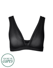 Load image into Gallery viewer, nueskin Italia Mesh Wireless Triangle Bralette in color Jet Black and shape triangle
