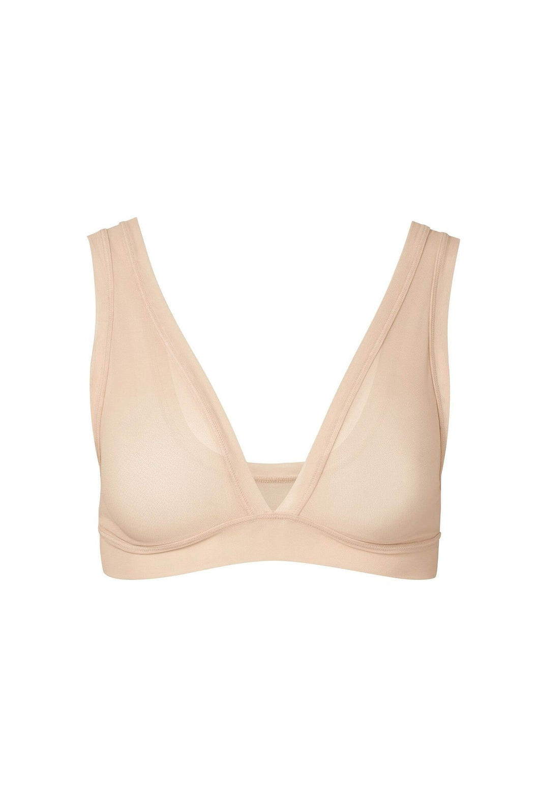 nueskin Italia Mesh Wireless Triangle Bralette in color Appleblossom and shape triangle