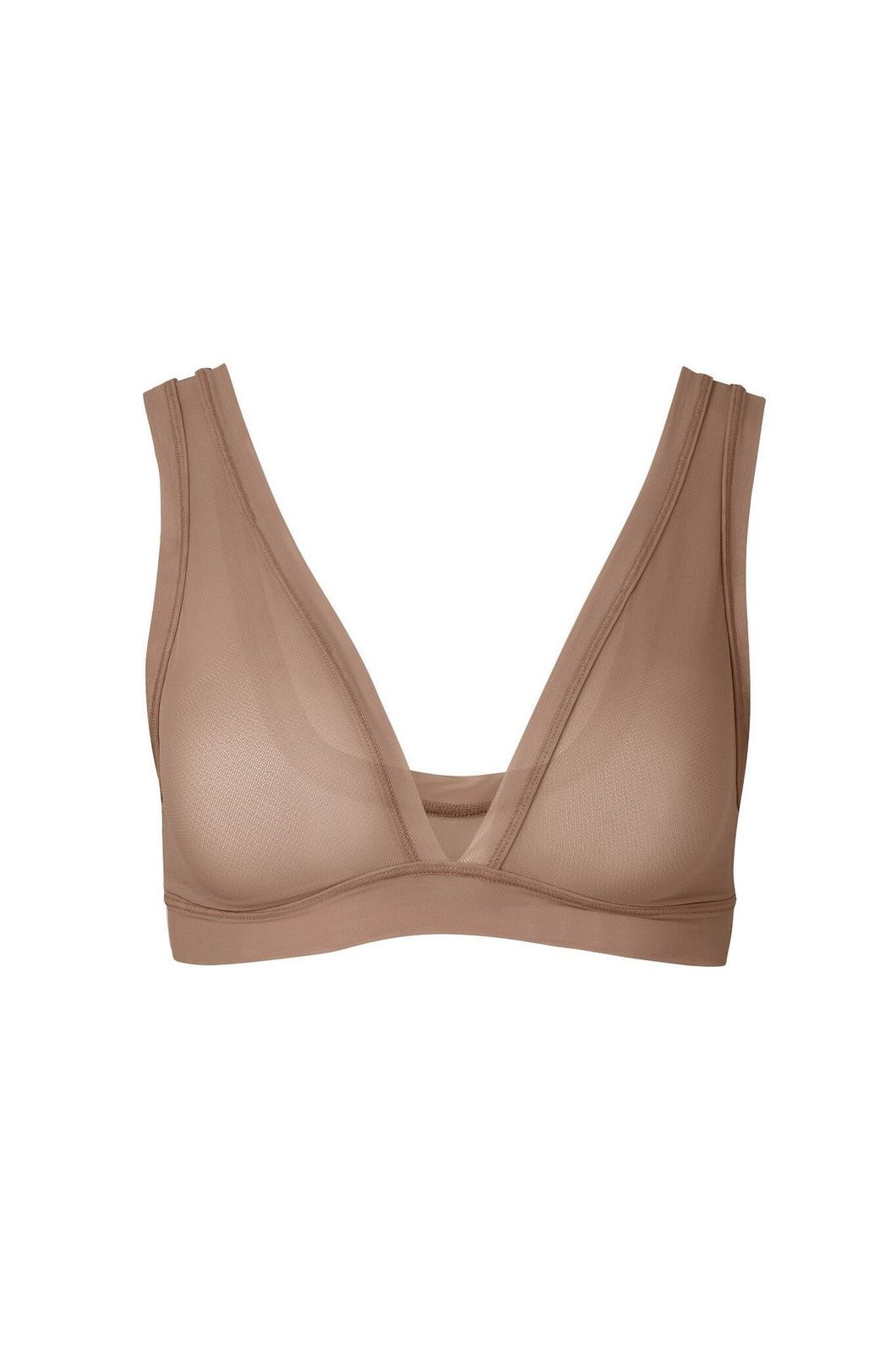 nueskin Italia Mesh Wireless Triangle Bralette in color Beaver Fur and shape triangle