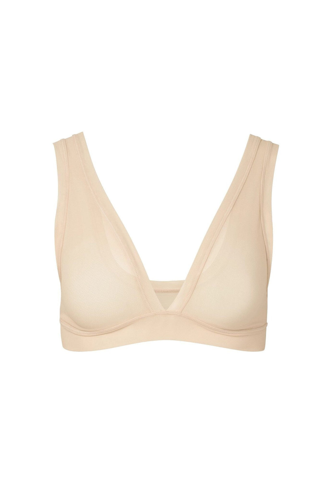 nueskin Italia Mesh Wireless Triangle Bralette in color Dawn and shape triangle