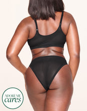 Load image into Gallery viewer, nueskin Zoe Mesh Mid-Rise Cheeky Brief in color Jet Black and shape midi brief
