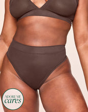 Load image into Gallery viewer, nueskin Carey Mesh Mid-Rise Thong in color Bracken and shape thong
