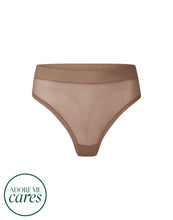 Load image into Gallery viewer, nueskin Carey Mesh Mid-Rise Thong in color Beaver Fur and shape thong
