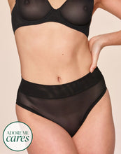 Load image into Gallery viewer, nueskin Ginny Mesh Mid-Rise Bikini Brief in color Jet Black and shape midi brief
