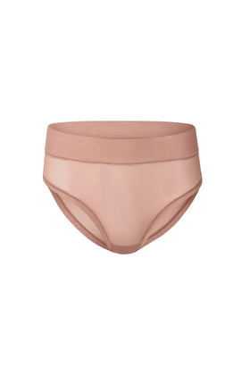 nueskin Ginny Mesh Mid-Rise Bikini Brief in color Rose Cloud and shape midi brief