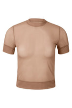 Load image into Gallery viewer, nueskin Nadin Mesh Short-Sleeved Tee in color Macaroon and shape short sleeve tee
