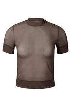 Load image into Gallery viewer, nueskin Nadin Mesh Short-Sleeved Tee in color Bracken and shape short sleeve tee
