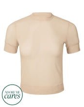 Load image into Gallery viewer, nueskin Nadin Mesh Short-Sleeved Tee in color Dawn and shape short sleeve tee
