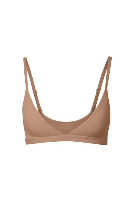 nueskin Jenn Wireless Triangle Bralette in color Macaroon and shape bralette