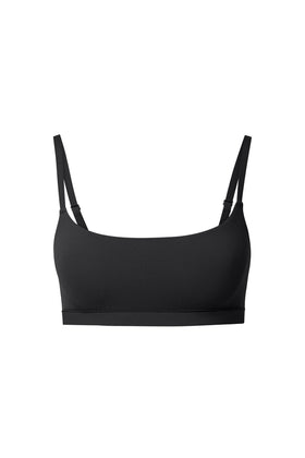 nueskin Cora Scoop-Neck Shelf Bra in color Jet Black and shape bralette