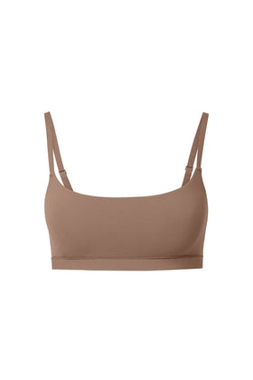 nueskin Cora Scoop-Neck Shelf Bra in color Beaver Fur and shape bralette