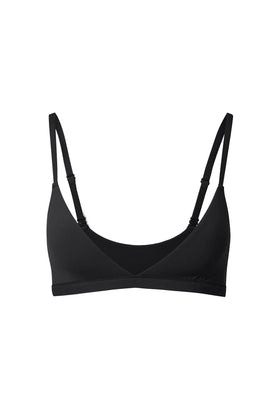 nueskin Jenn Wireless Triangle Bralette in color Jet Black and shape bralette