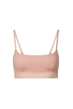 Load image into Gallery viewer, nueskin Rory Rib Cotton Scoop-Neck Shelf Bra in color Rose Cloud and shape bralette
