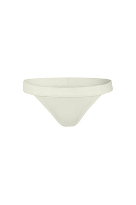 nueskin Tess Rib Cotton Mid-Rise Thong in color Cannoli Cream (Cannoli Cream) and shape thong