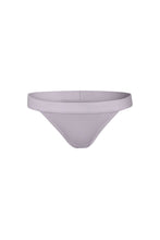 Load image into Gallery viewer, nueskin Tess Rib Cotton Mid-Rise Thong in color Orchid Hush and shape thong
