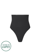 Load image into Gallery viewer, nueskin Elodie High-Compression High-Waist Thong in color Jet Black and shape thong
